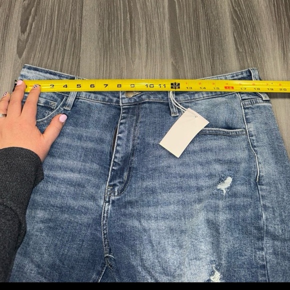 Discount Divas Bayside Beauty Demin Jeans Shorts Size 1X Distressed Medium Wash - Picture 7 of 12
